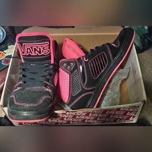 Vans Black and Pink Sneakers